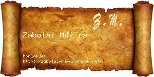 Zabolai Míra névjegykártya